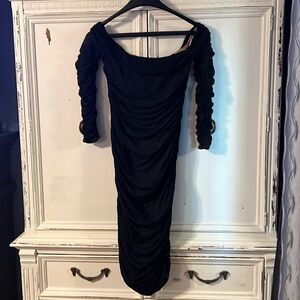 SHEIN black fully lined rushed xl dress